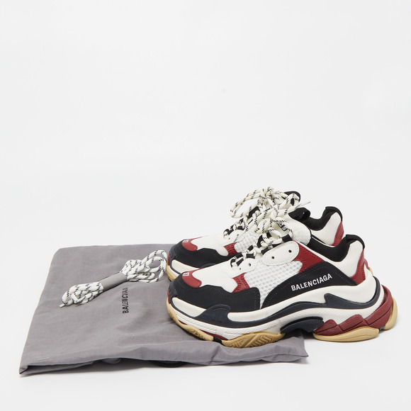 Balenciaga Tricolor Nubuck Leather and Mesh Triple S Low Top Sneakers Size 37 - Picture 8 of 8
